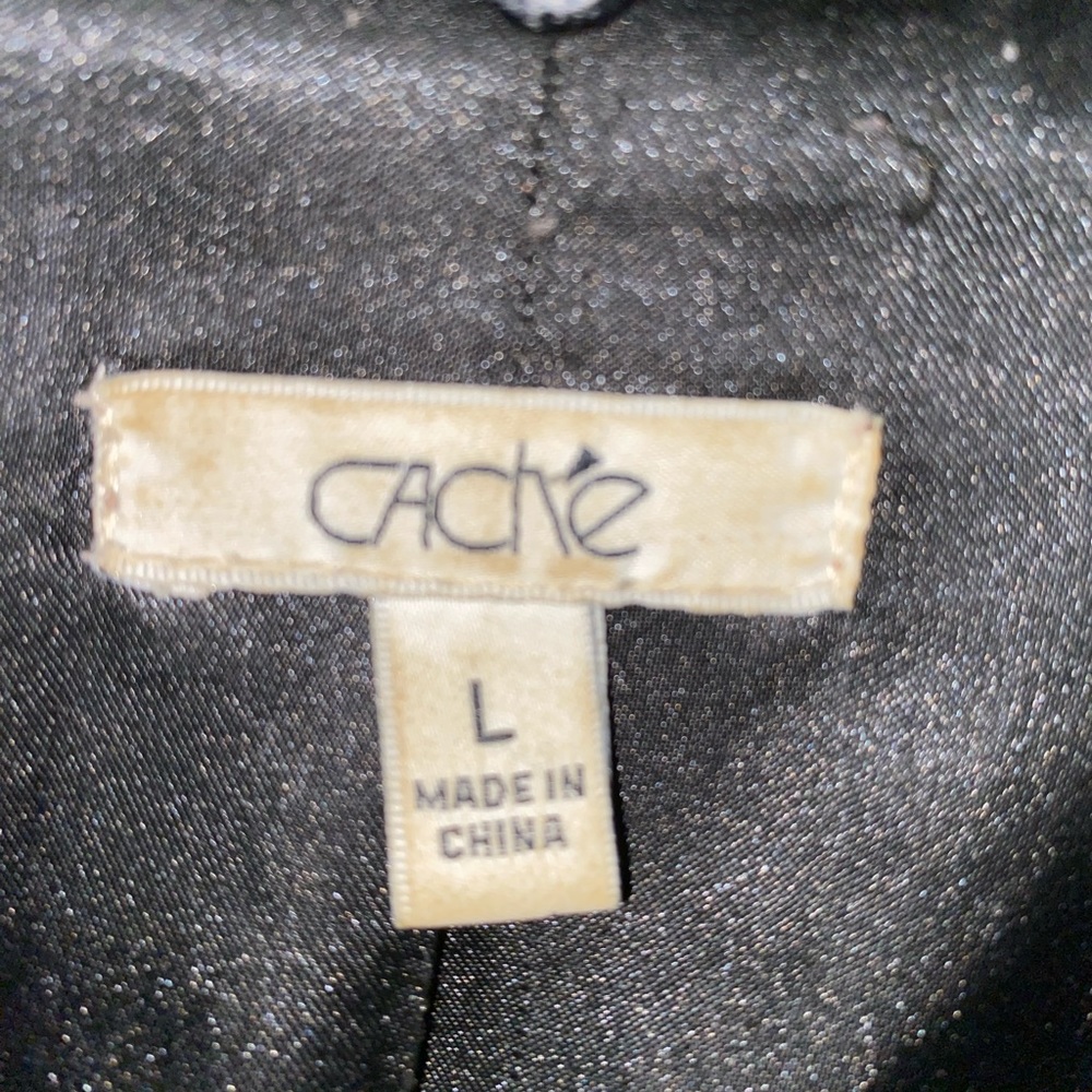 Cache Black Zippered Wool Jacket Fully Lined Casu… - image 4